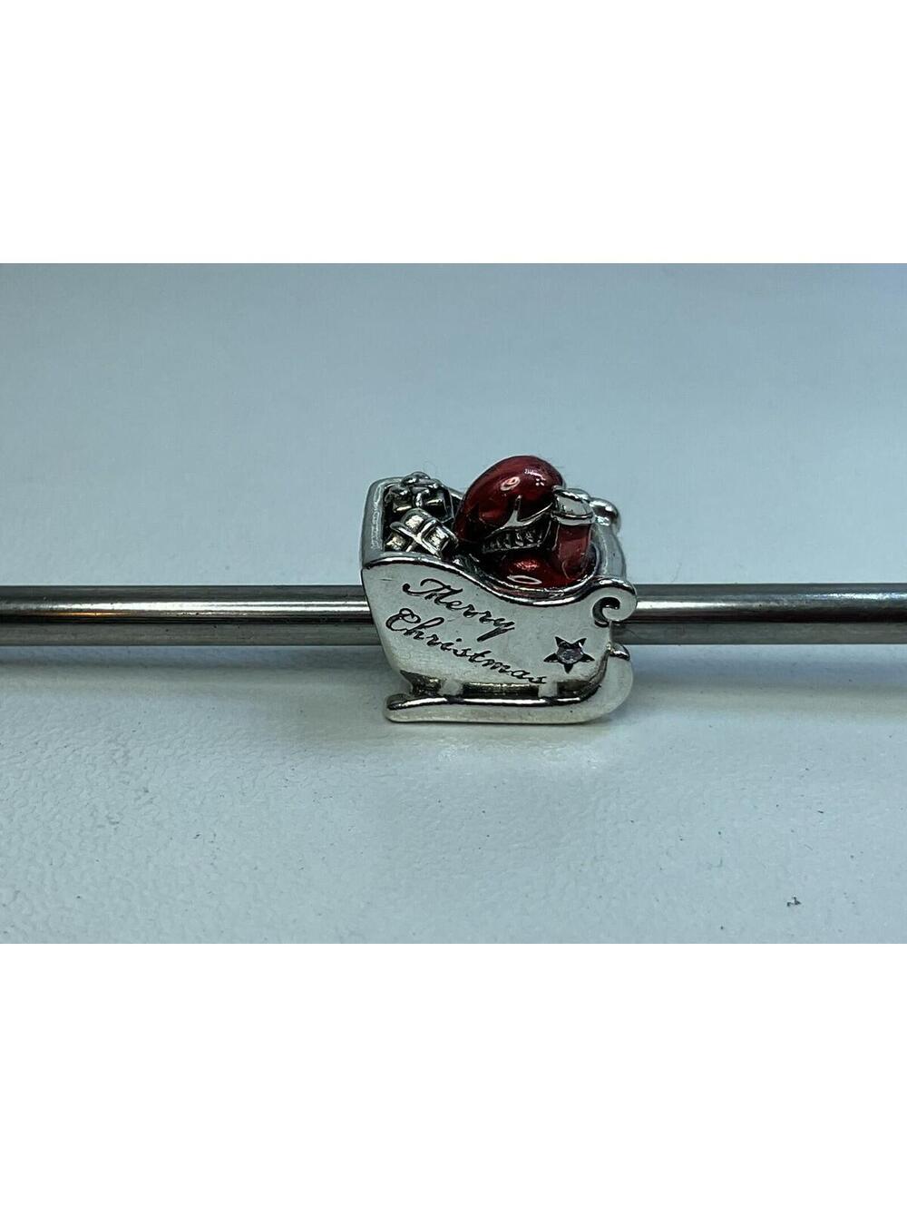 Pandora Merry Christmas Sleighing Santa Charm Retired